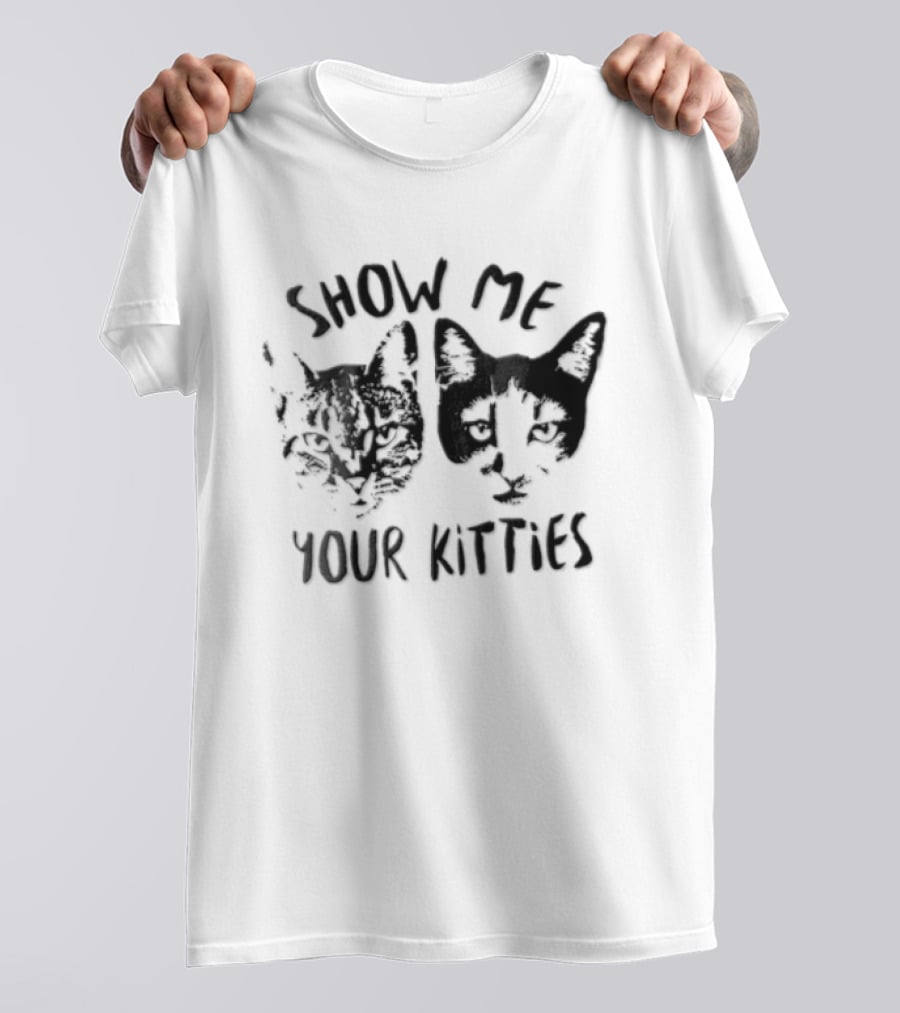Show Me Your Kitties Tabby Tuxedo Cat Heads T-Shirt