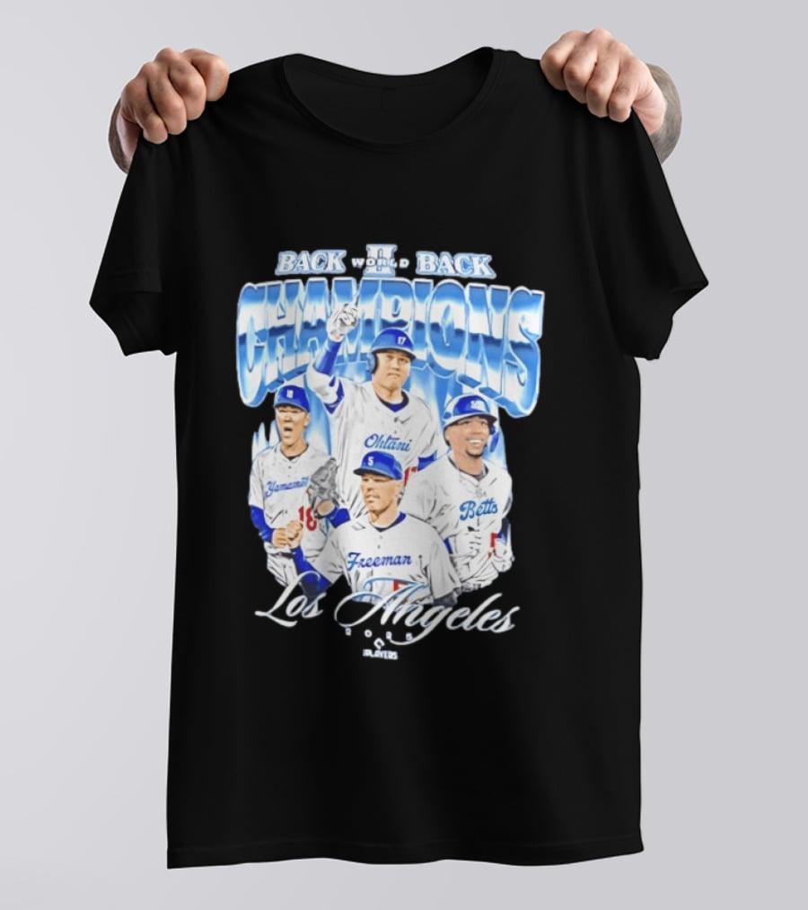 Los Angeles Back To Back Champions Ohtani Freeman Betts 2025 T-Shirt