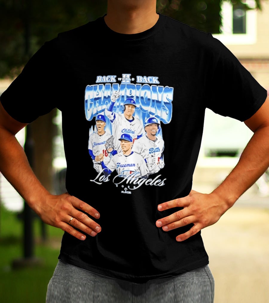 Los Angeles Back To Back Champions Ohtani Freeman Betts 2025 T-Shirt