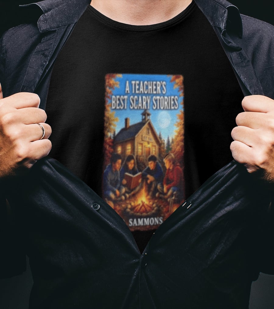 A Teacher's Best Scary Stories Children Reading By Campfire D. Sammons T-Shirt