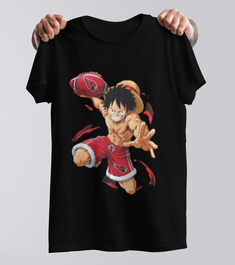 Arizona Cardinals Straw Hat Anime Football Player Action T-Shirt