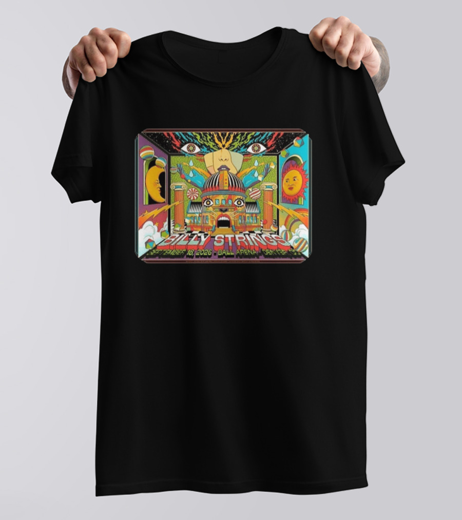 Billy Strings Ball Arena Denver September 18 2026 By Pedro Correa Psychedelic T-Shirt