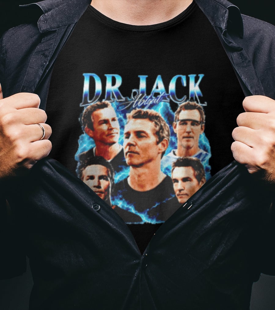 Dr Jack Abigail Bootleg Lightning Doctor Portraits Black T-Shirt