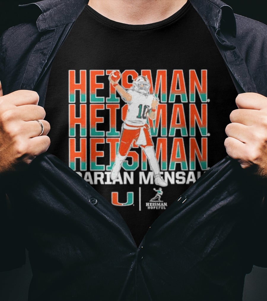 Miami Hurricanes Darian Mensah Heisman Hopeful Football Pose T-Shirt