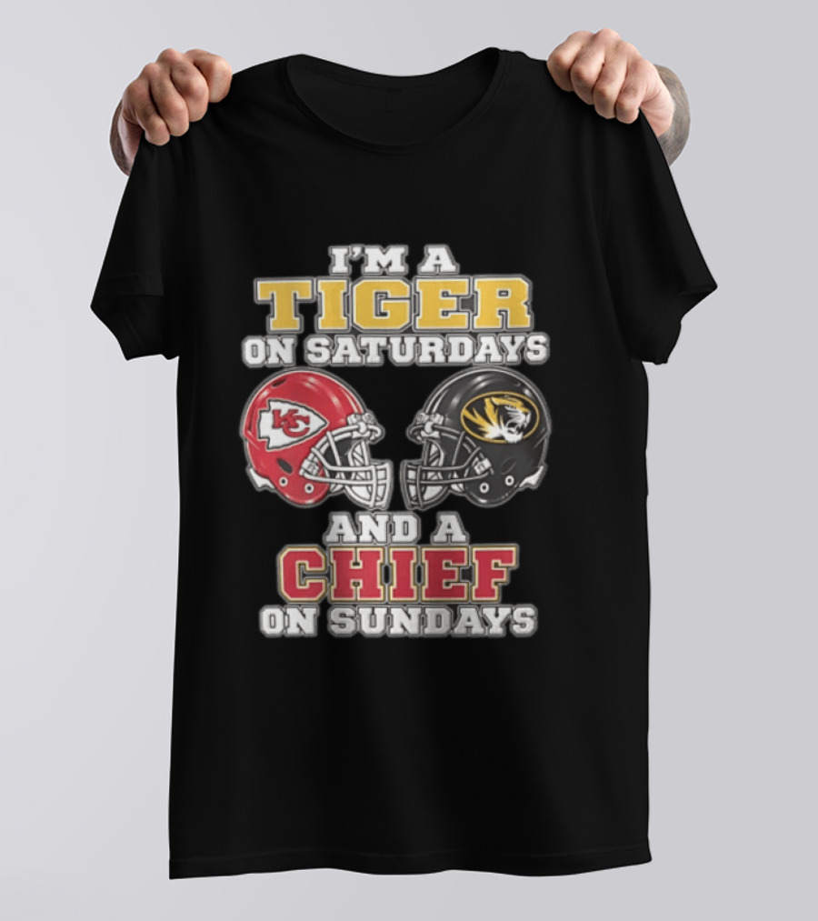 I'm A Tiger On Saturdays On And A Chief On Sundays Kansas City Missouri T-Shirt