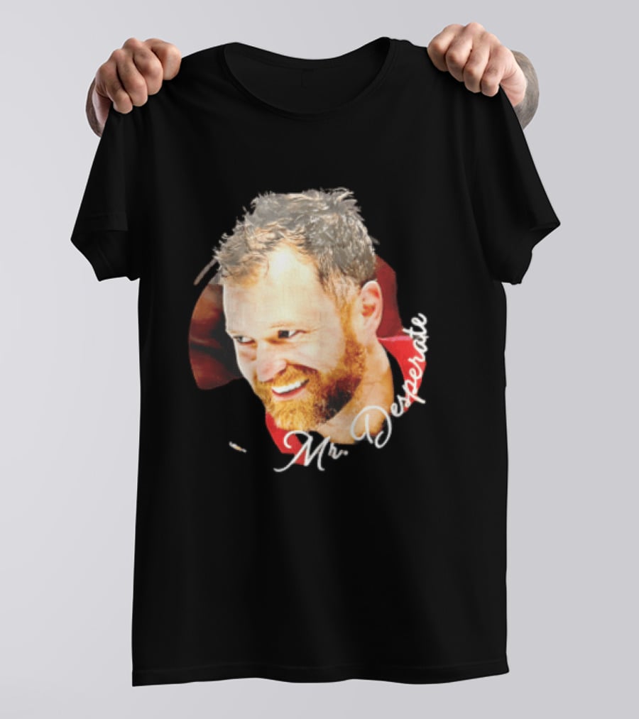 Mr Desperate Smiling Bearded Man Circular Photo T-Shirt