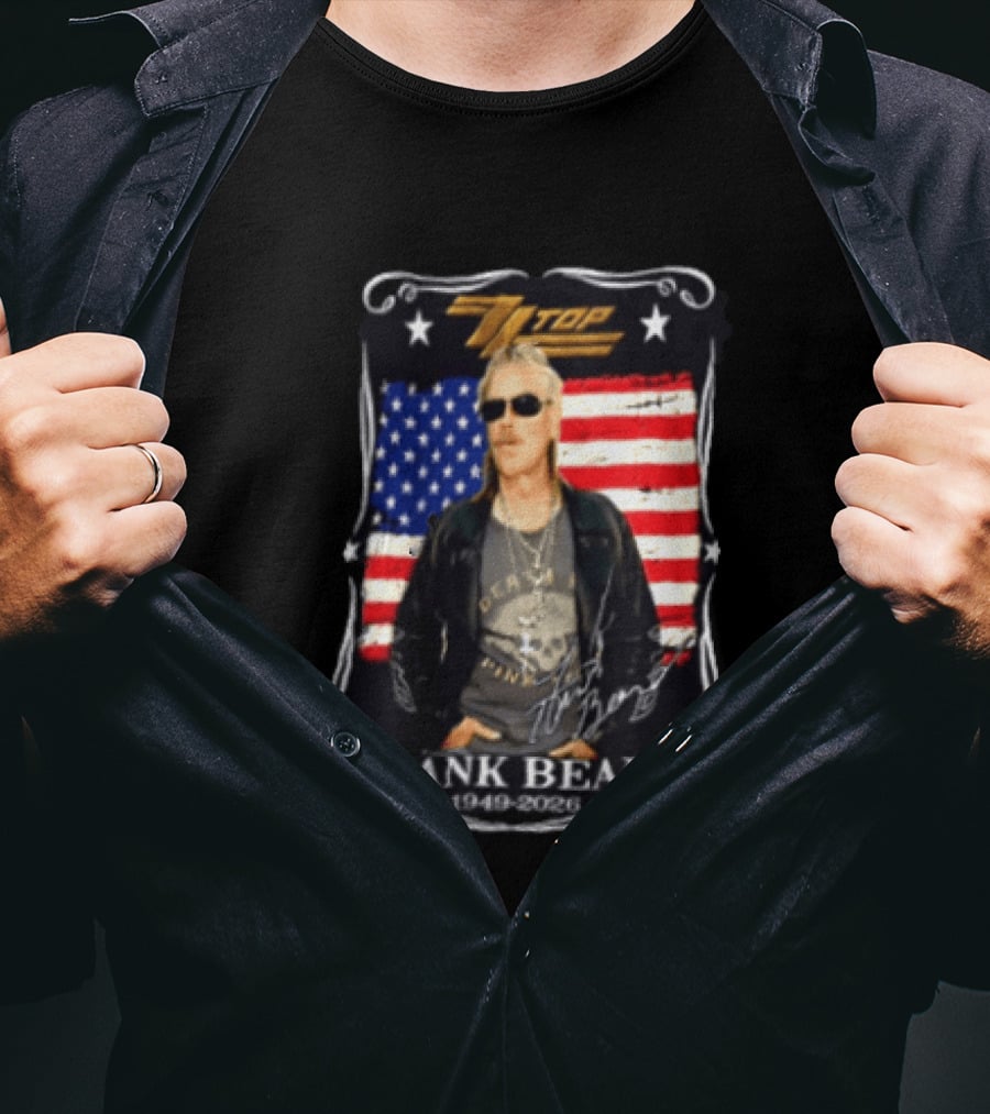 ZZ Top Frank Beard 1949 2026 American Flag Memorial T-Shirt