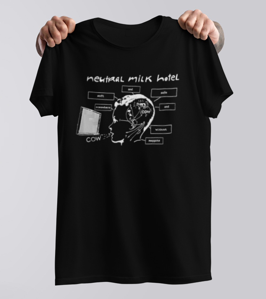 Neutral Milk Hotel Cow Head Diagram Line Soft And Safe Confirmed Concepts Maggots T-Shirt