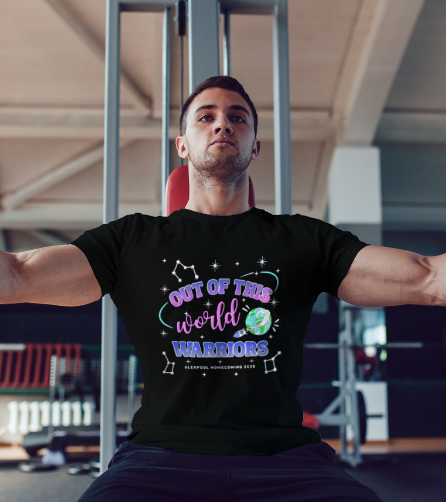 Out Of This World Warriors Glenpool Homecoming 2026 Cartoon Earth Rocket Constellations T-Shirt