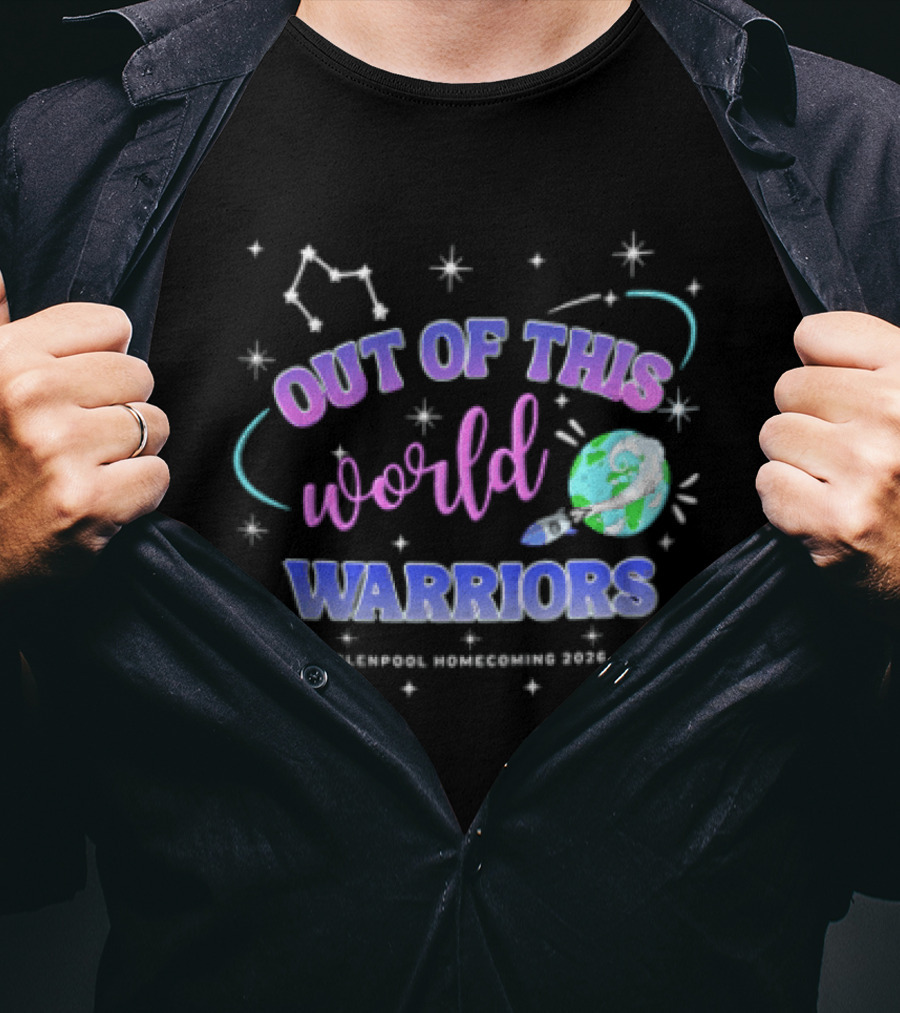 Out Of This World Warriors Glenpool Homecoming 2026 Cartoon Earth Rocket Constellations T-Shirt