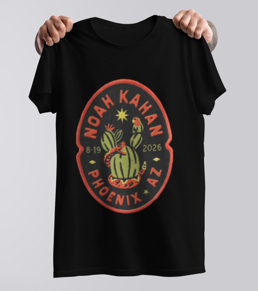 Noah Kahan Phoenix AZ Rattlesnake Cactus Oval Patch 8 19 2026 T-Shirt