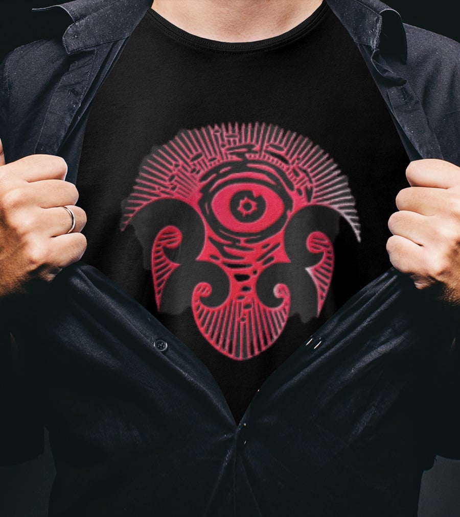 Red Mystical All Seeing Eye Sunburst Rays T-Shirt