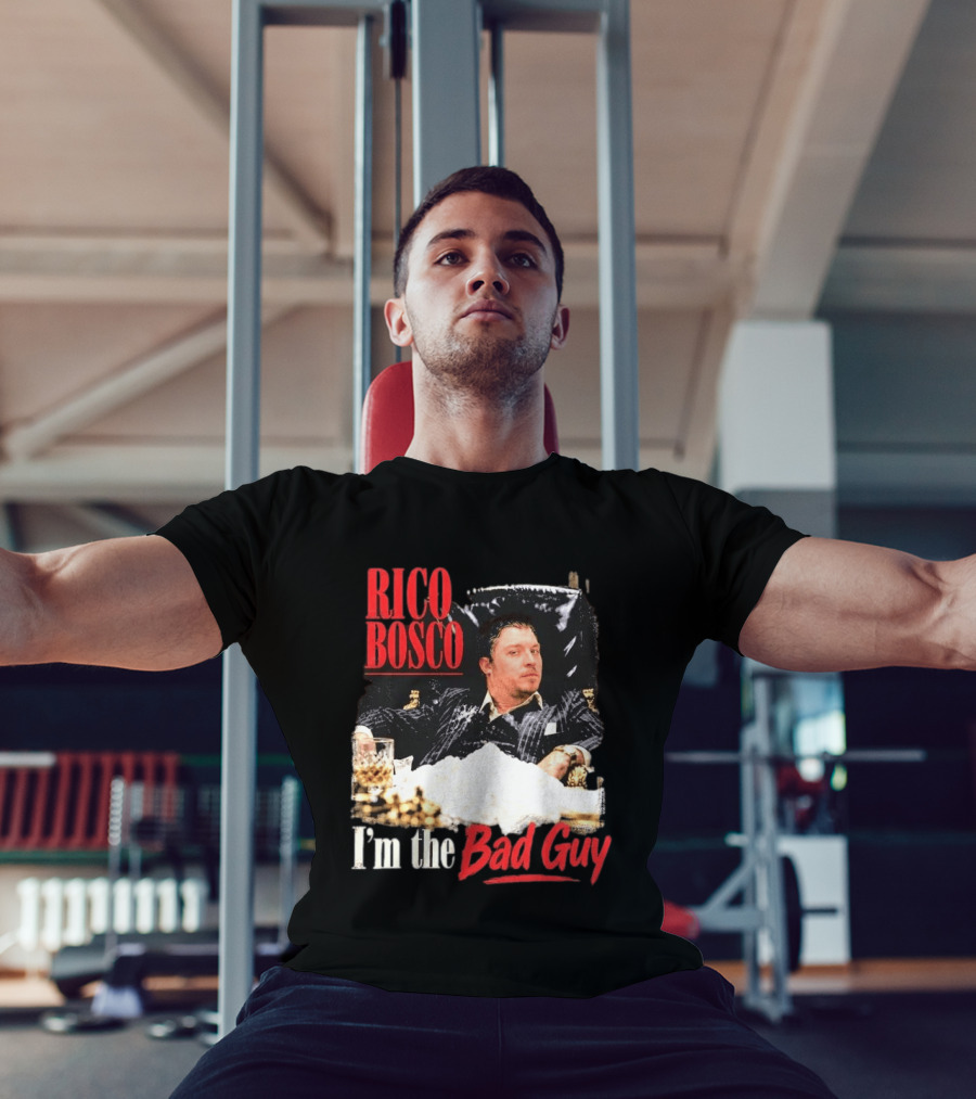 Rico Bosco I'm The Bad Guy Black Suit Reclining Chair Whiskey T-Shirt