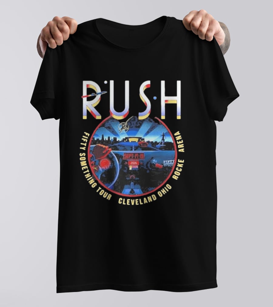 Rush Fifty Something Tour Cleveland Ohio Rocket Arena September 25 2025 T-Shirt