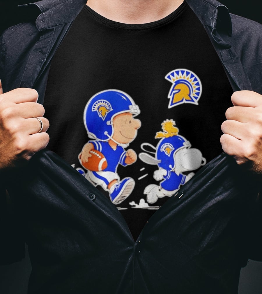 San José State Spartans Charlie Brown Woodstock Snoopy Football NCAA T-Shirt
