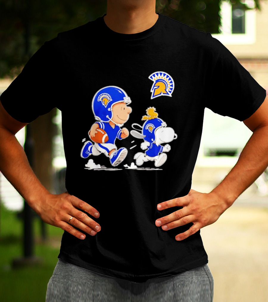 San José State Spartans Charlie Brown Woodstock Snoopy Football NCAA T-Shirt