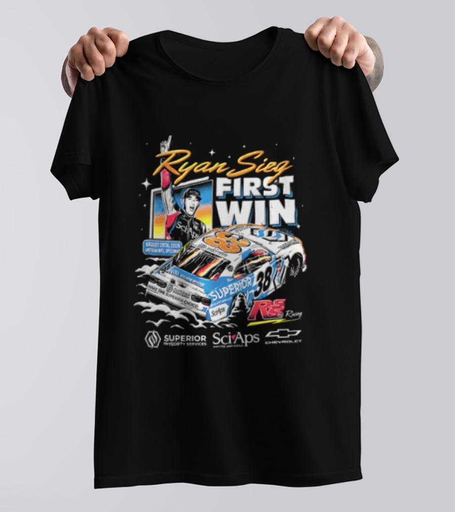 Ryan Sieg First Win August 28th 2026 Daytona Intl Speedway Superior Racing Chevrolet Stock Car Celebrating T-Shirt