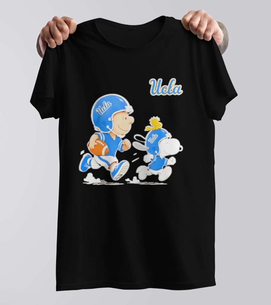 UCLA Charlie Brown Woodstock Snoopy Football NCAA Bruins Collaboration T-Shirt