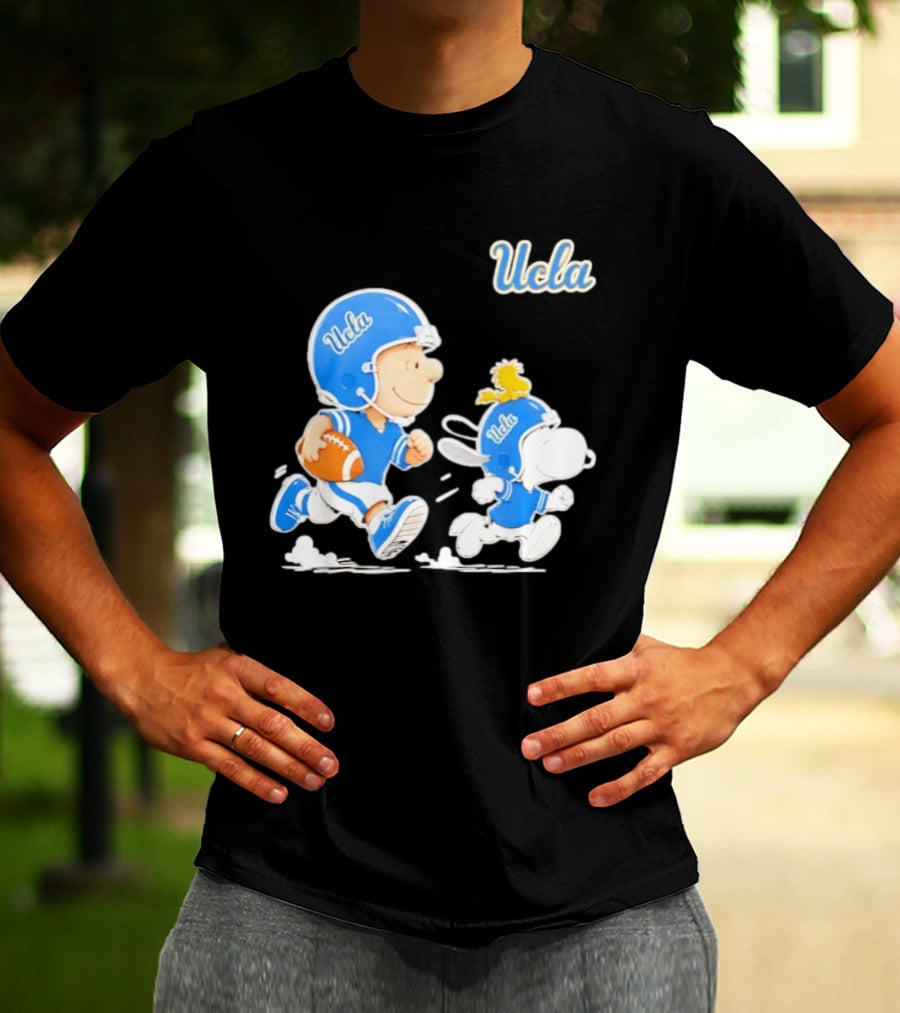 UCLA Charlie Brown Woodstock Snoopy Football NCAA Bruins Collaboration T-Shirt