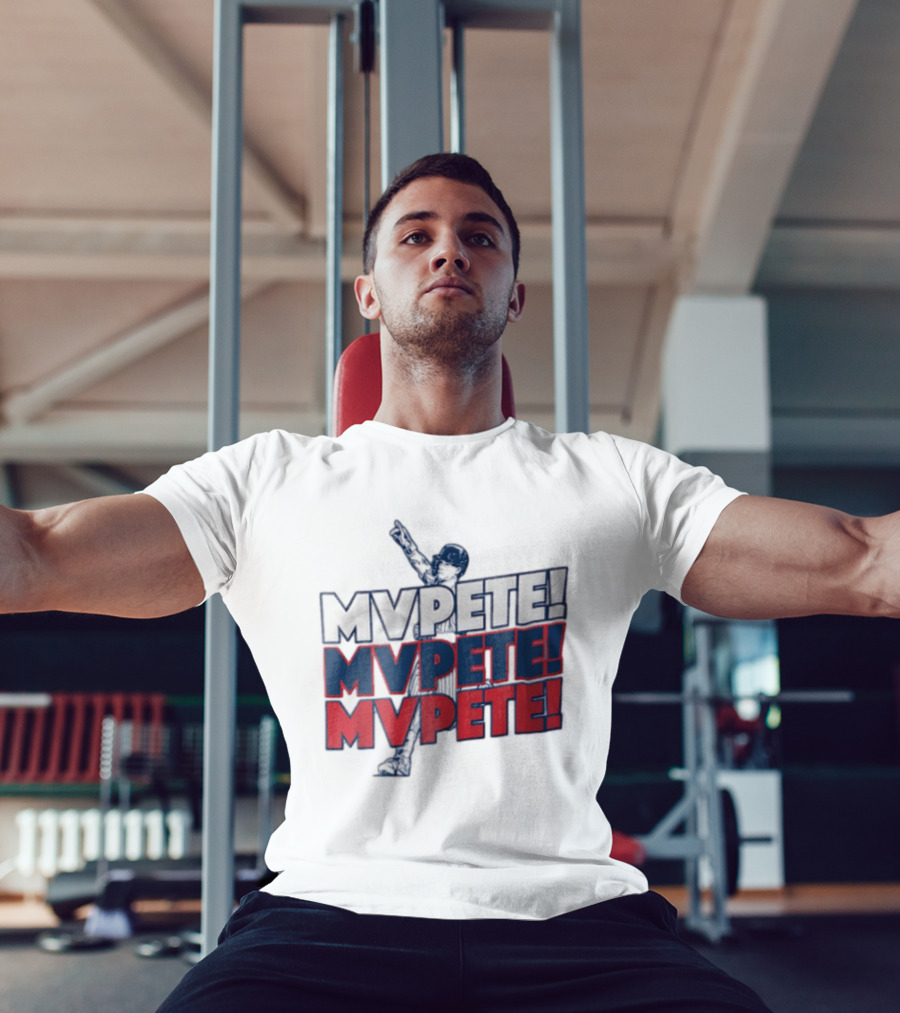 MVPETE Baseball Player Pointing Up Repeated T-Shirt