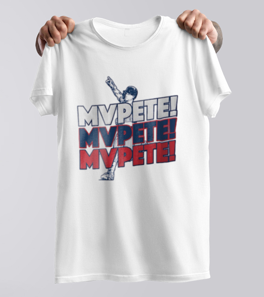 MVPETE Baseball Player Pointing Up Repeated T-Shirt