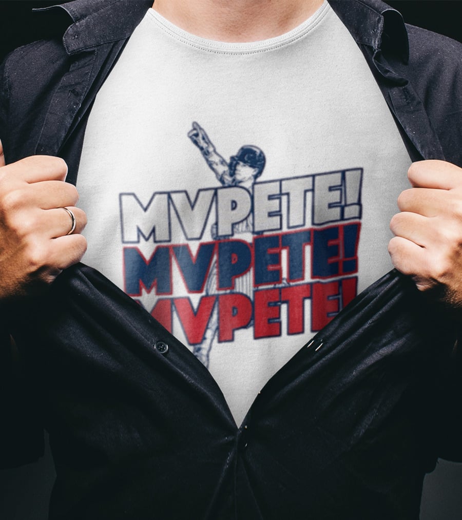 MVPETE Baseball Player Pointing Up Repeated T-Shirt