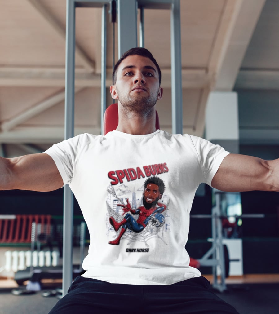 Spida Burns Dark Horse With Spider Man New York Giants T-Shirt