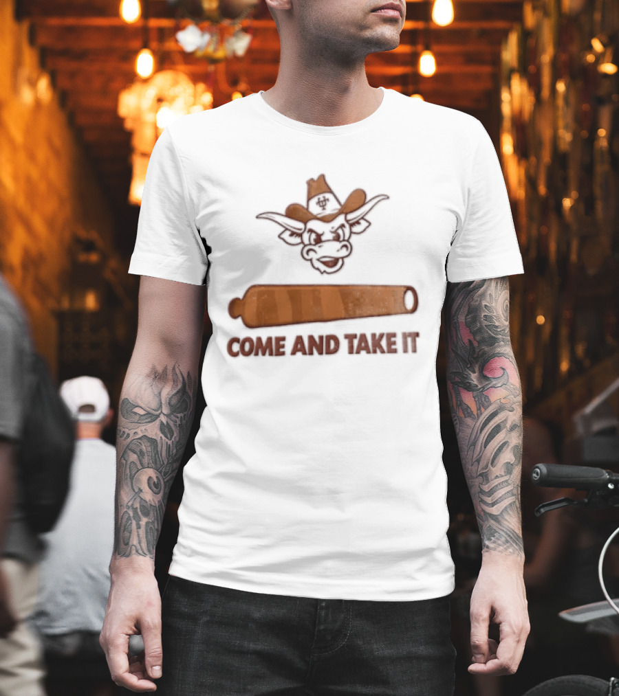 Texas Longhorns Mascot Cowboy Come And Take It Cannon T-Shirt