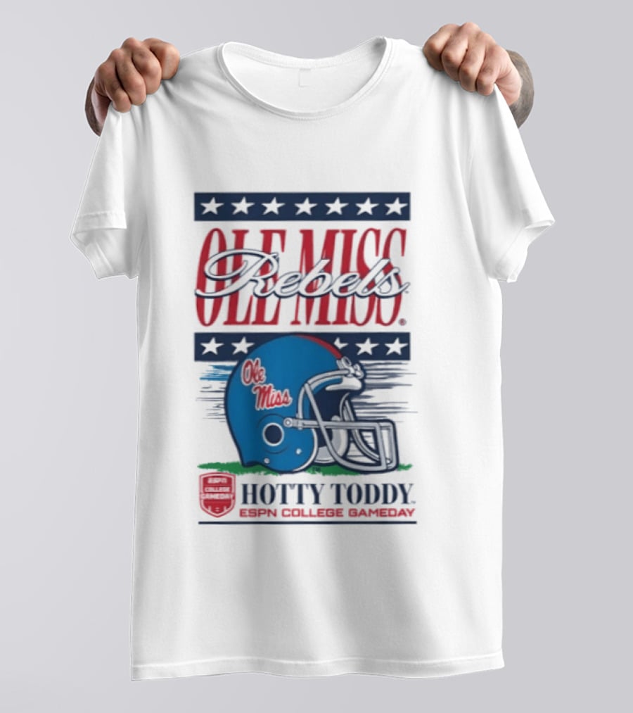 Ole Miss Rebels Helmet Hotty Toddy ESPN College Gameday T-Shirt