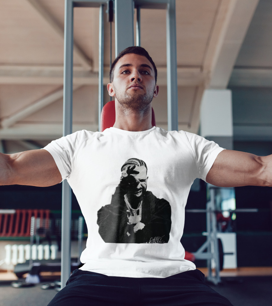 Drake Halftone Rapper Chains Gloves T-Shirt