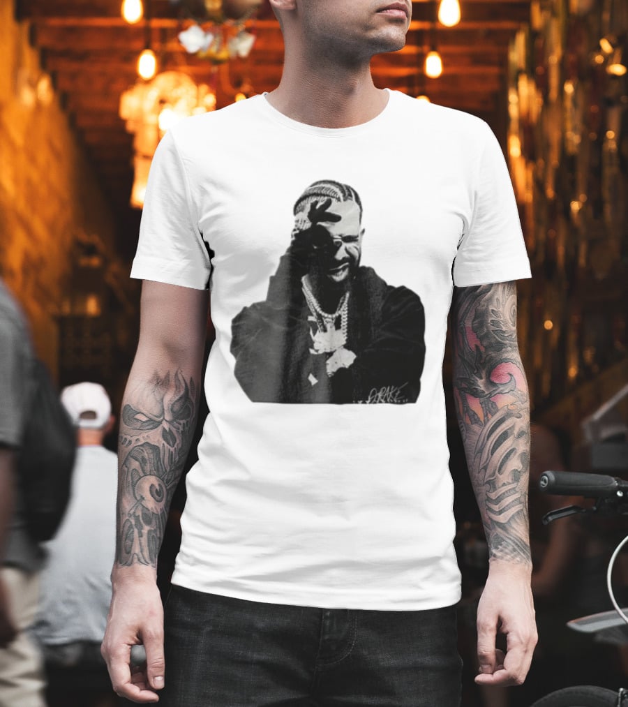 Drake Halftone Rapper Chains Gloves T-Shirt