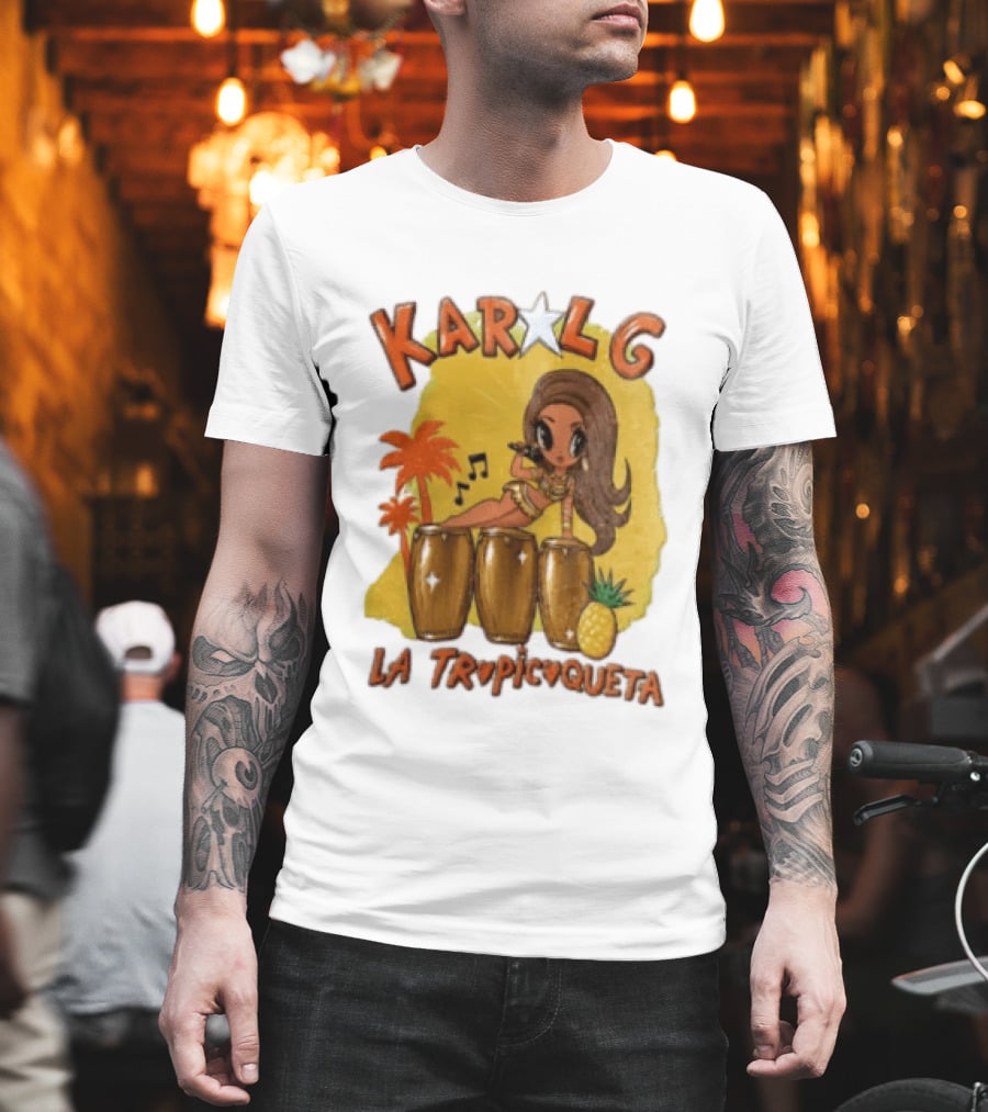 Karol G La Tropicuqueta Tropical Drummer Vibrant Island Vibes T-Shirt