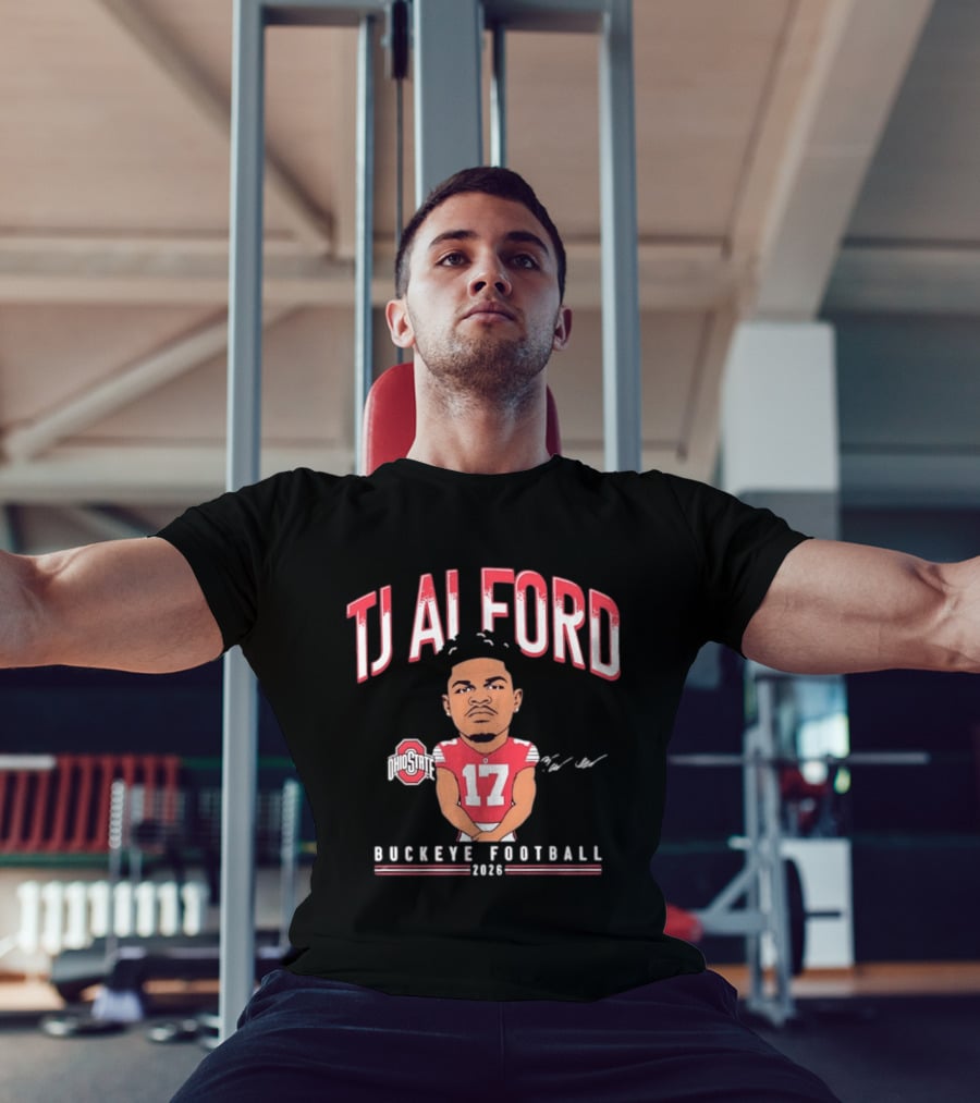 TJ Alford 17 Ohio State Buckeye Football 2026 Caricature T-Shirt