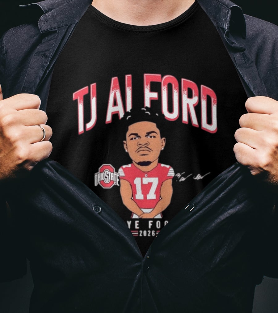 TJ Alford 17 Ohio State Buckeye Football 2026 Caricature T-Shirt
