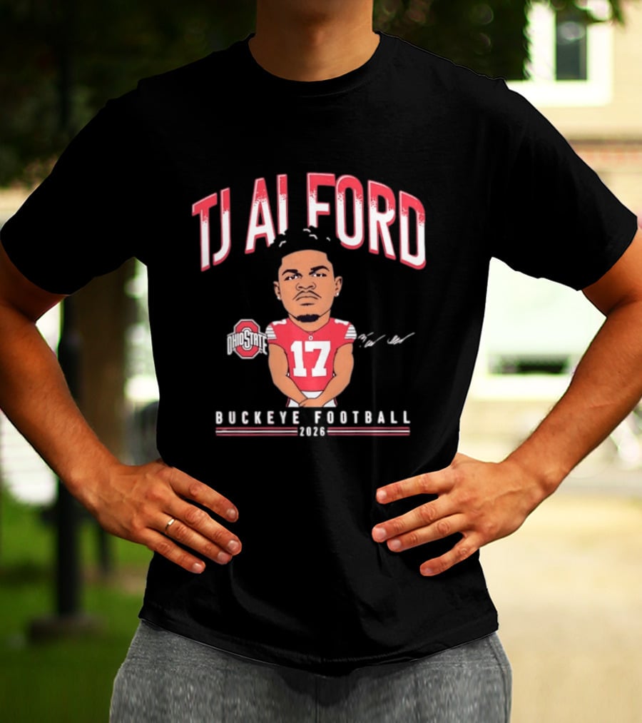 TJ Alford 17 Ohio State Buckeye Football 2026 Caricature T-Shirt