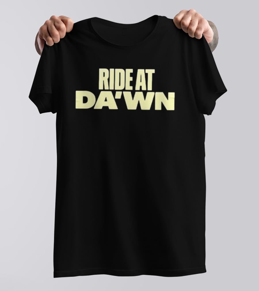 Aces Ride At Dawn Text Bold Yellow Font T-Shirt