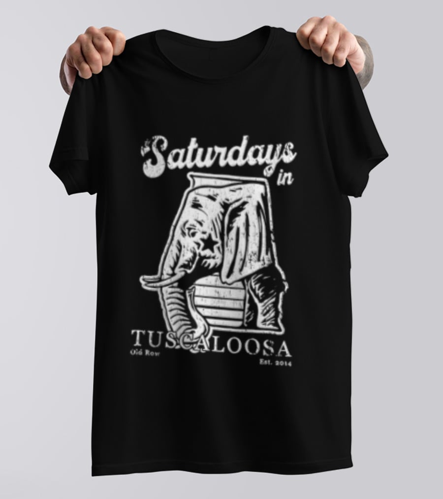 Alabama Crimson Tide NCAA Kyle Row Saturdays Tuscaloosa Elephant 2014 Star T-Shirt