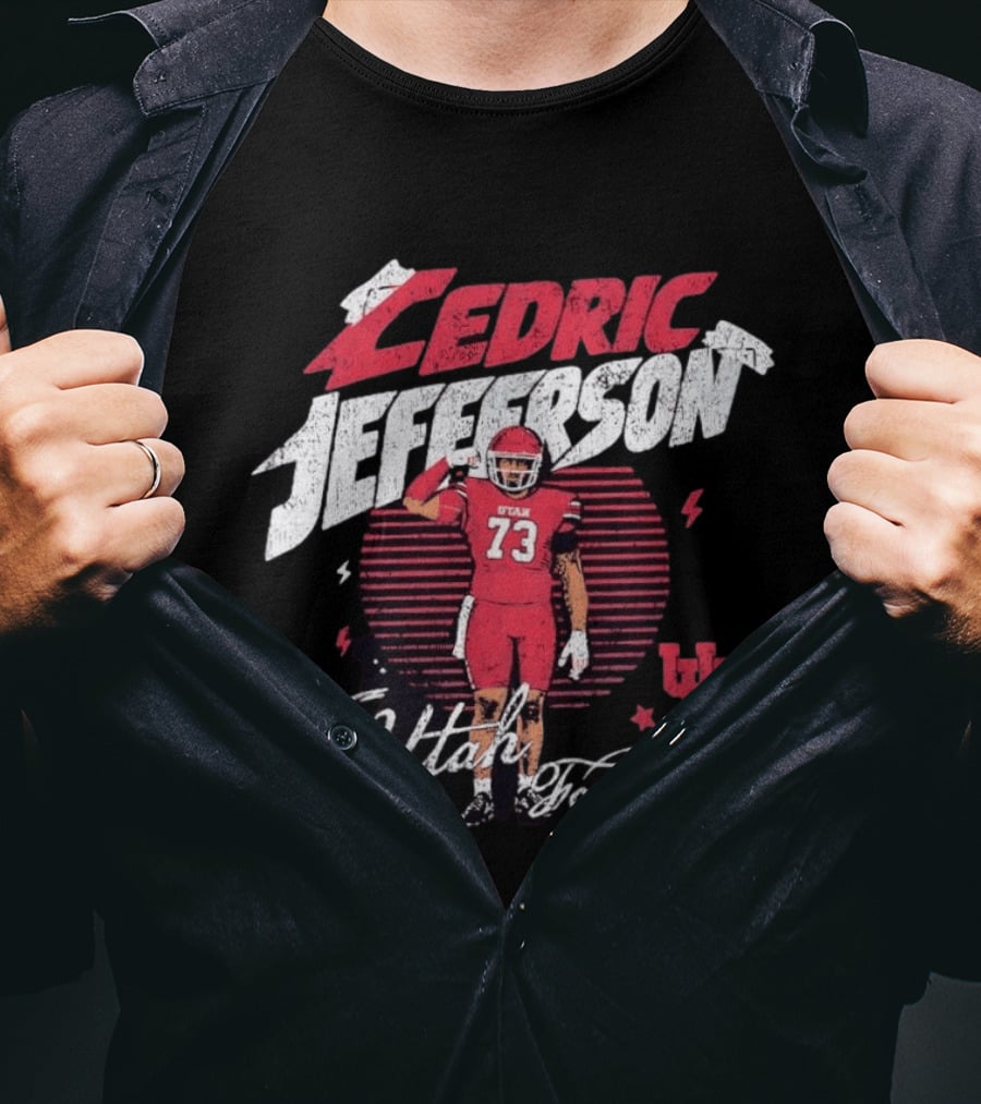 Utah Utes Football Cedric Jefferson No 73 T-Shirt