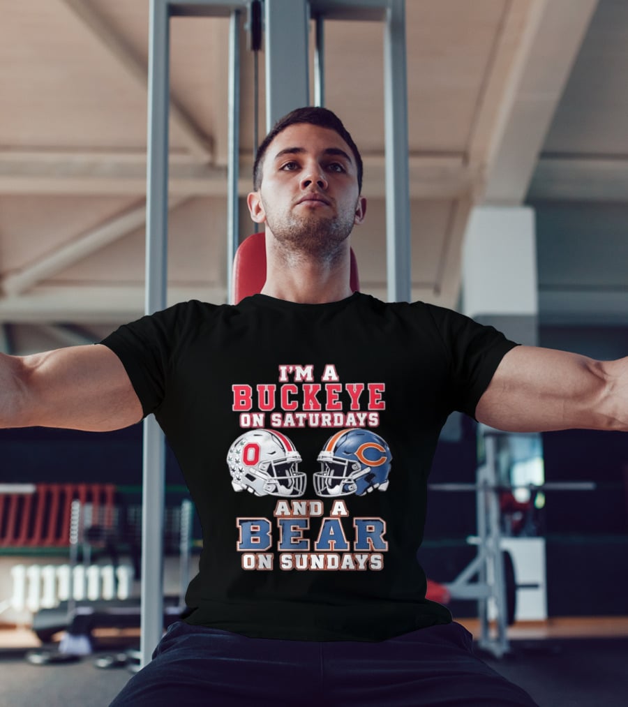 Ohio Buckeyes Saturdays Chicago Bears Sundays Football Rivalry T-Shirt