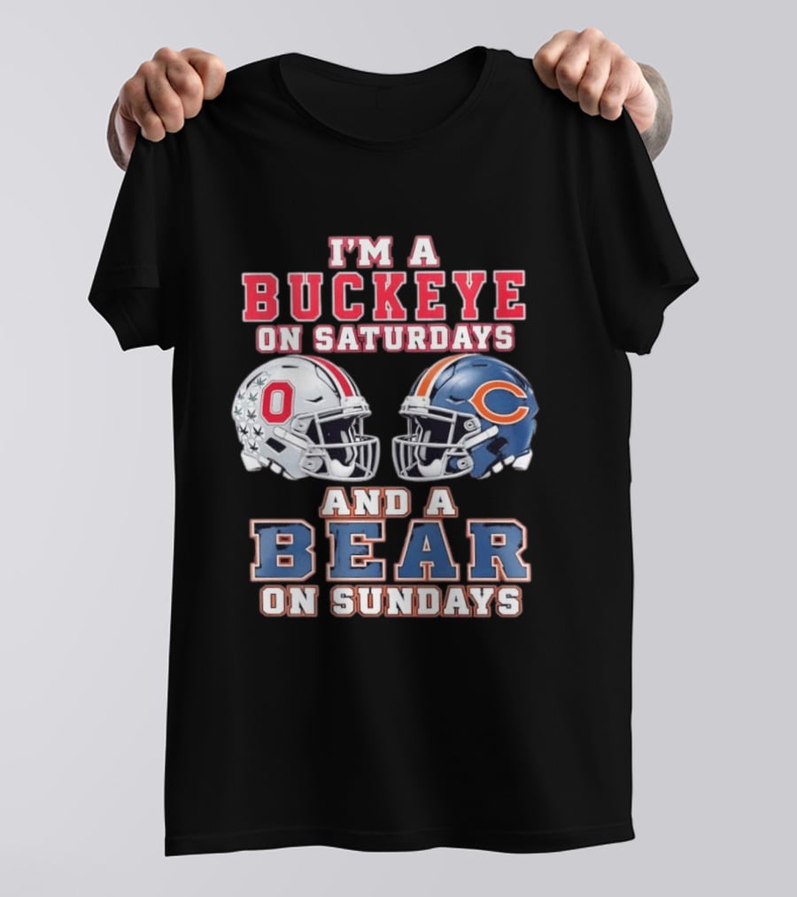 Ohio Buckeyes Saturdays Chicago Bears Sundays Football Rivalry T-Shirt