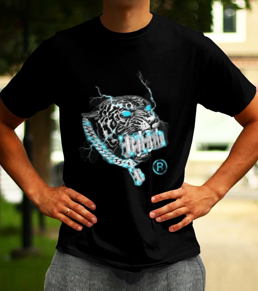 Marvel Black Panther Primal Lightning Panther With Blue Chain T-Shirt