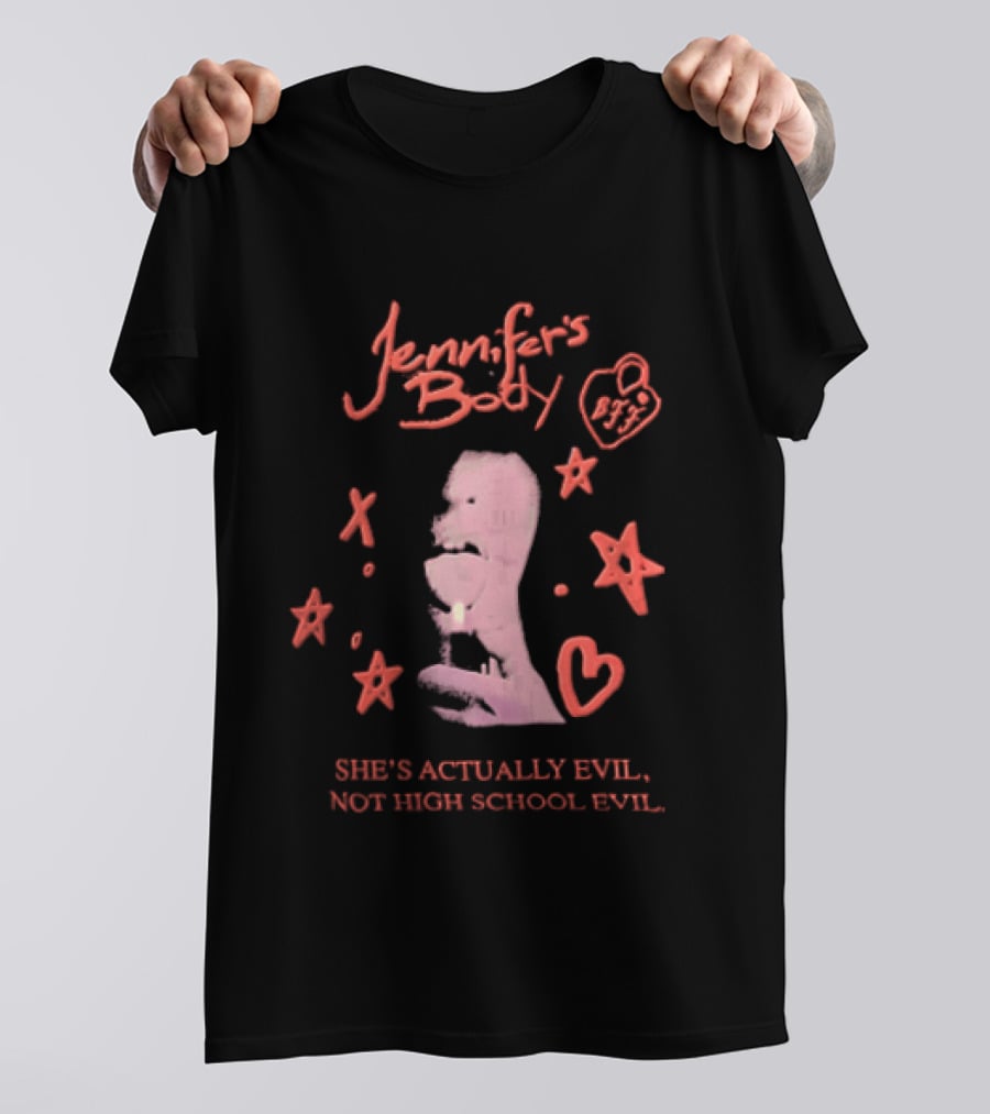 Jennifer's Body She's Actually Evil Not High School Evil Stars And Heart T-Shirt