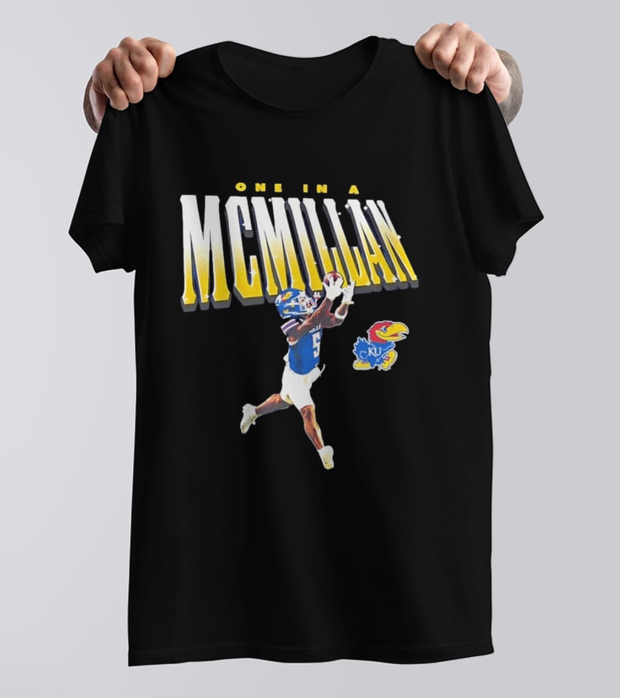 One In A McMillan Kansas Jayhawks KU Football Player Catching T-Shirt