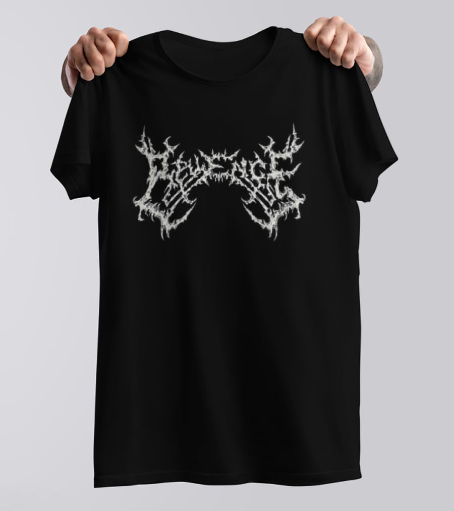 Revenge Store Relic Black Distorted Text White T-Shirt
