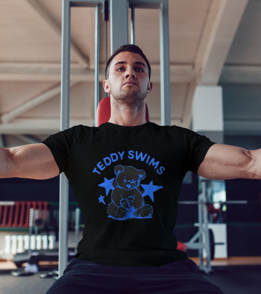 Teddy Swims Teddy Stars Bear Illustration In Blue With Stars T-Shirt