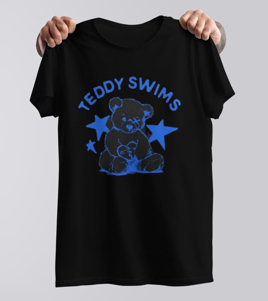 Teddy Swims Teddy Stars Bear Illustration In Blue With Stars T-Shirt