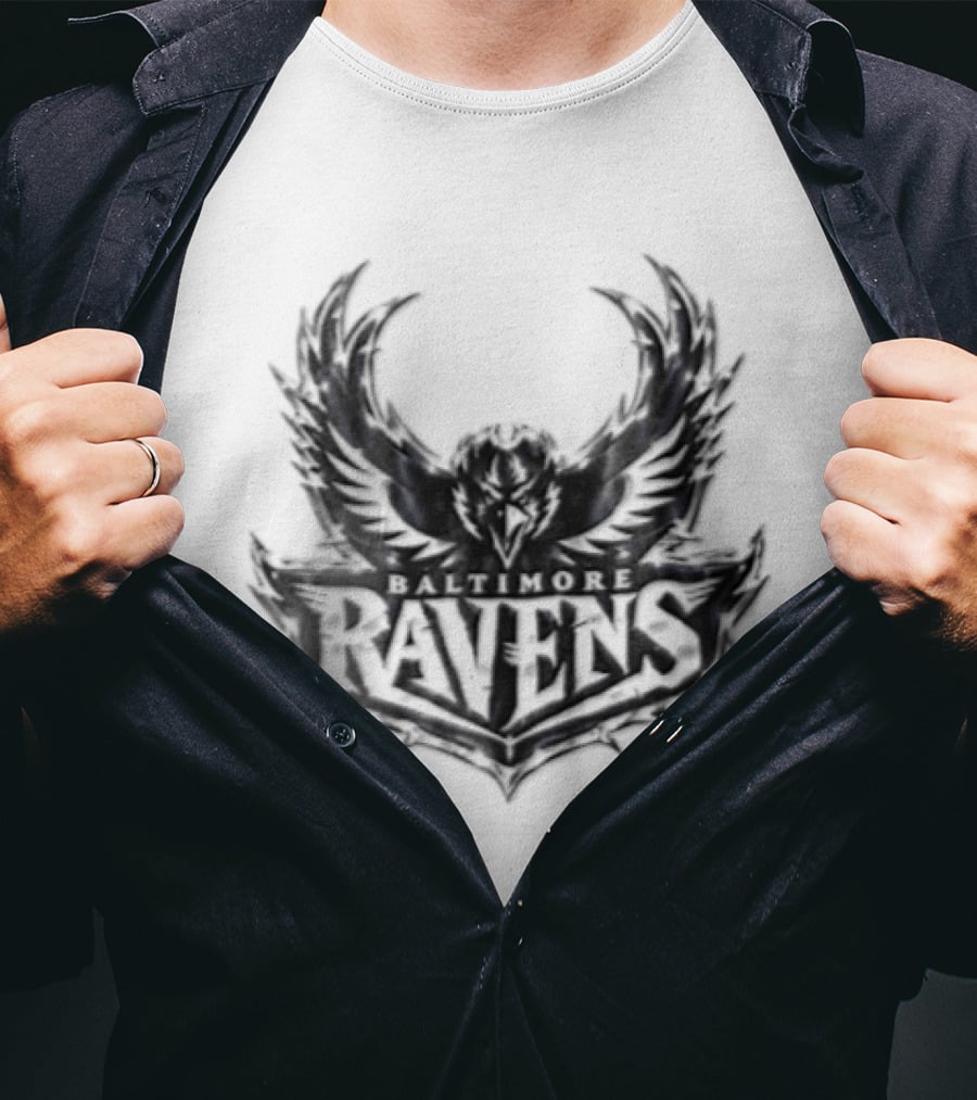 Baltimore Ravens Purple Metallic Bird Ravens T-Shirt