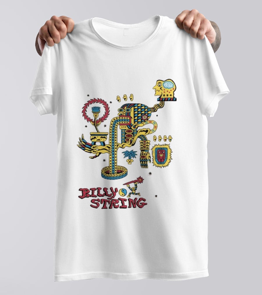 Billy Strings Store Surreal Psychedelic Art With Abstract Face And Colorful T-Shirt