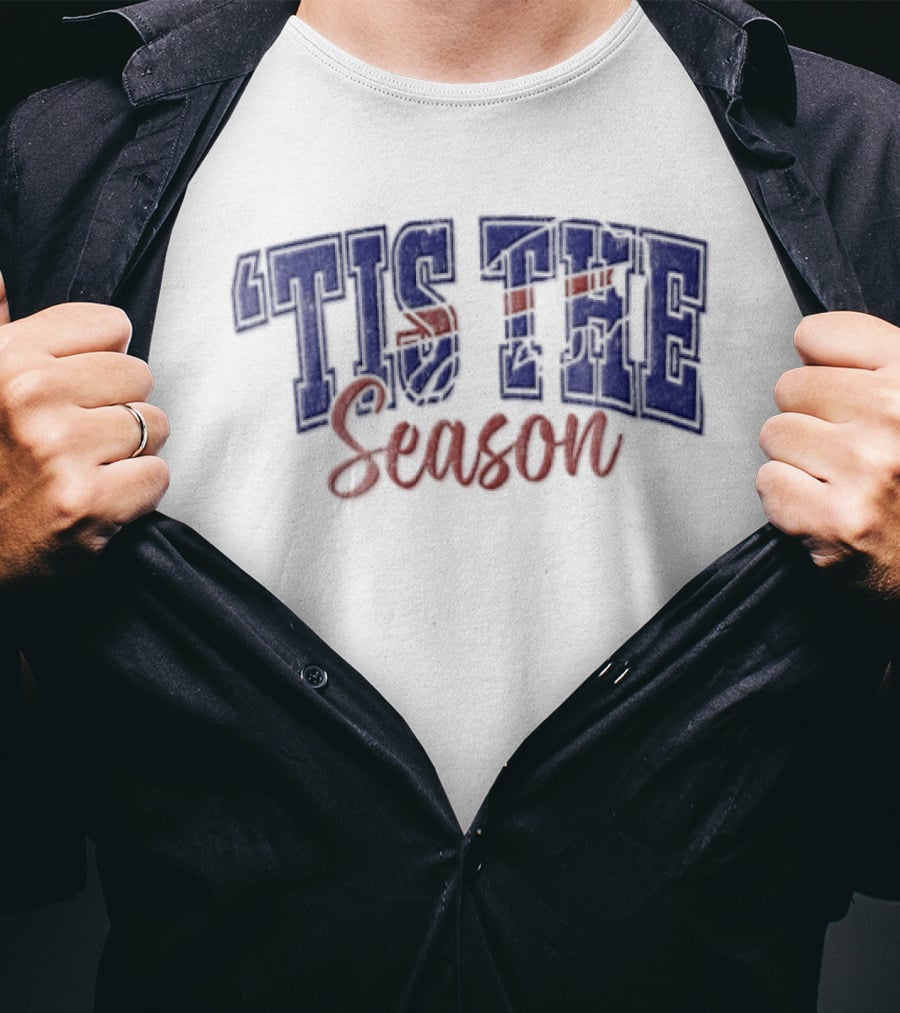 Buffalo Bills Tis The Season Distressed Lettering T-Shirt
