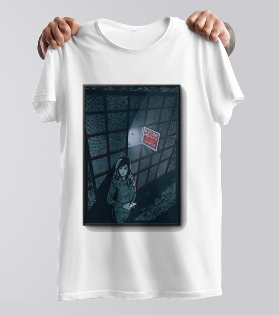 Peter Hook And The Light 9 18 2026 Del Mar CA Tour Woman In Dress Guard غرفة المراقبة T-Shirt